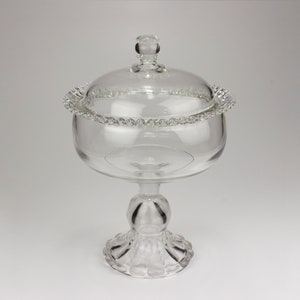 Dalzell Gilmore & Leighton Columbia EAPG Large Covered Compote, Crimped Edge