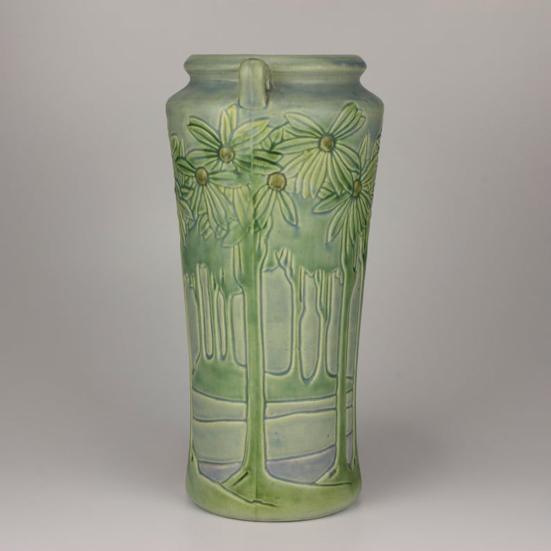Roseville Antique Pottery Vista forest Vase Shape 12115 Etsy