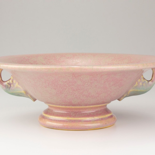 Roseville Pottery Tuscany Footed Bowl/Compote, Shape 171-6, Pink