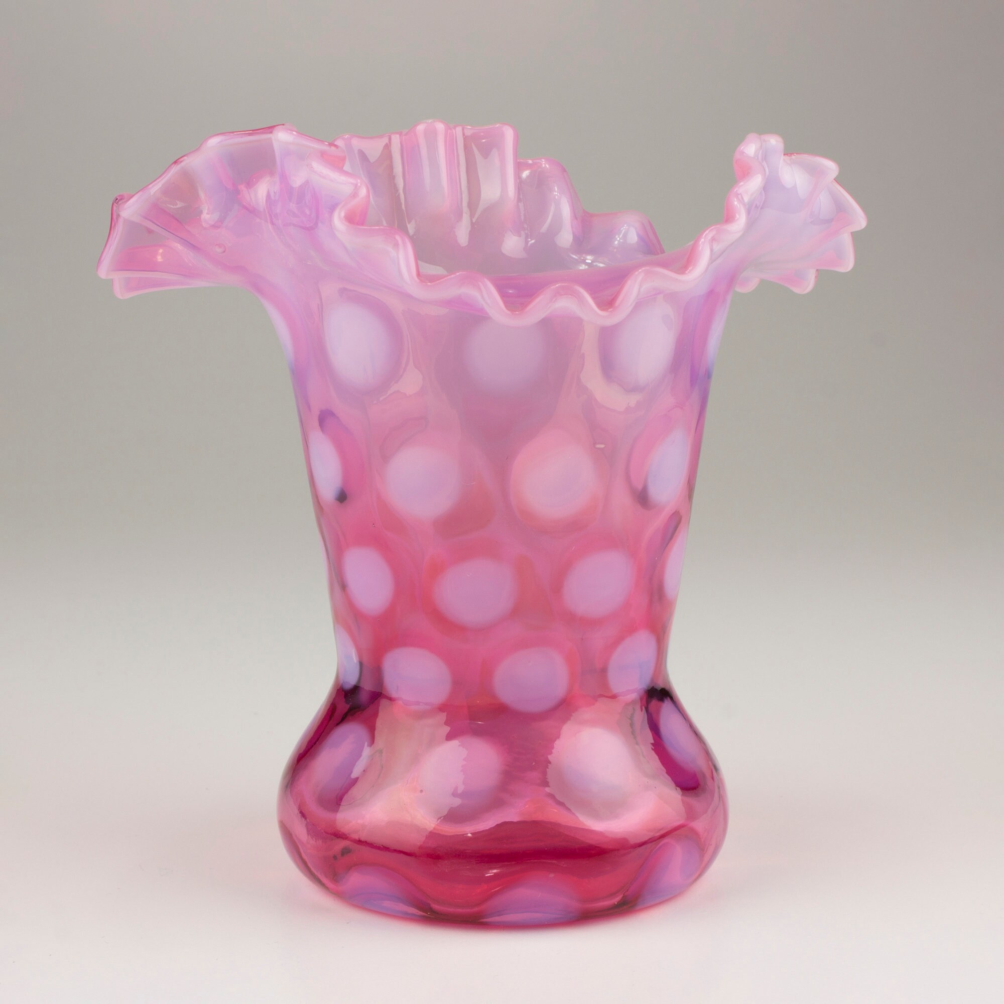 Fenton Vintage Dot Optic Vase, Shape 194 6