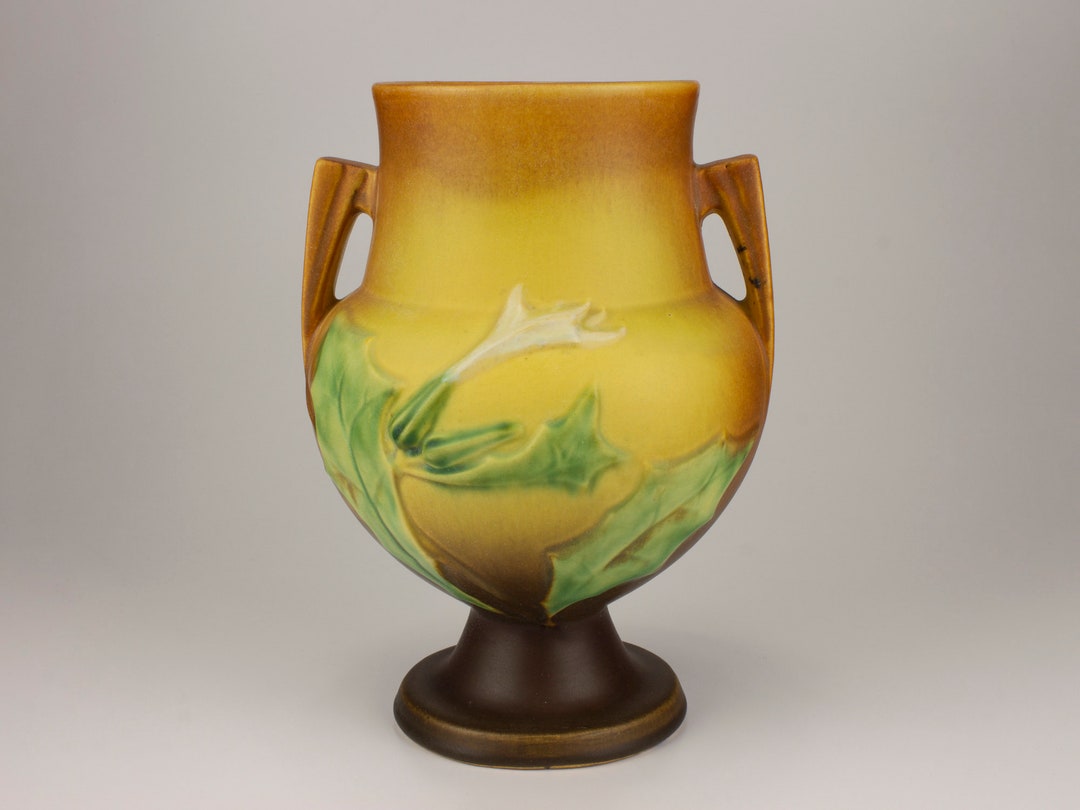 Roseville Pottery Thornapple Vase, Shape 82210, Brown Etsy