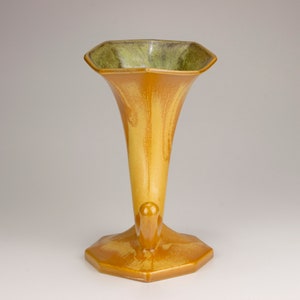 Roseville Pottery Russco Cornucopia Vase Shape 110-7 Gold - Etsy