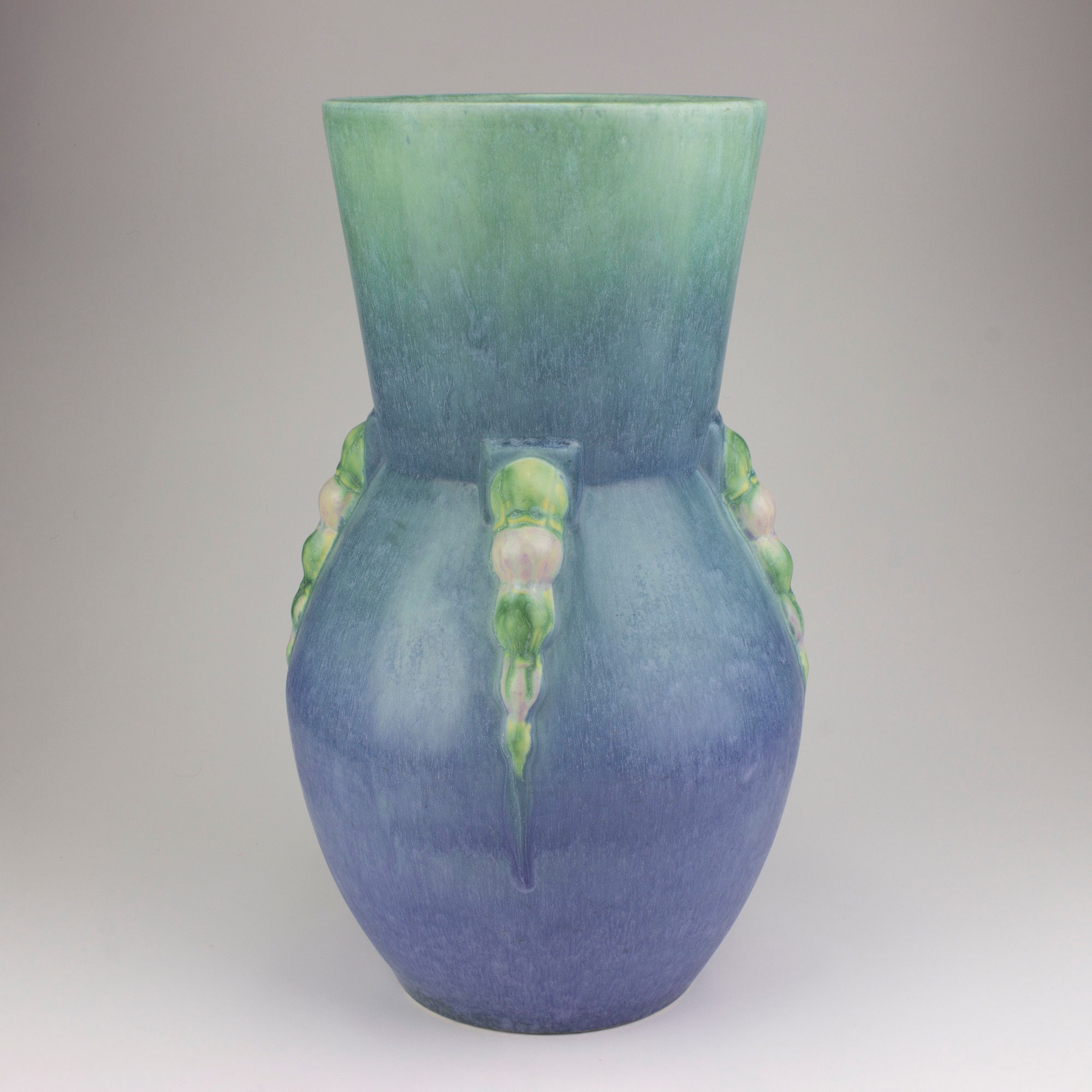 Roseville Vintage Pottery Topeo Vase, Shape 66514, Blue, With Label Etsy