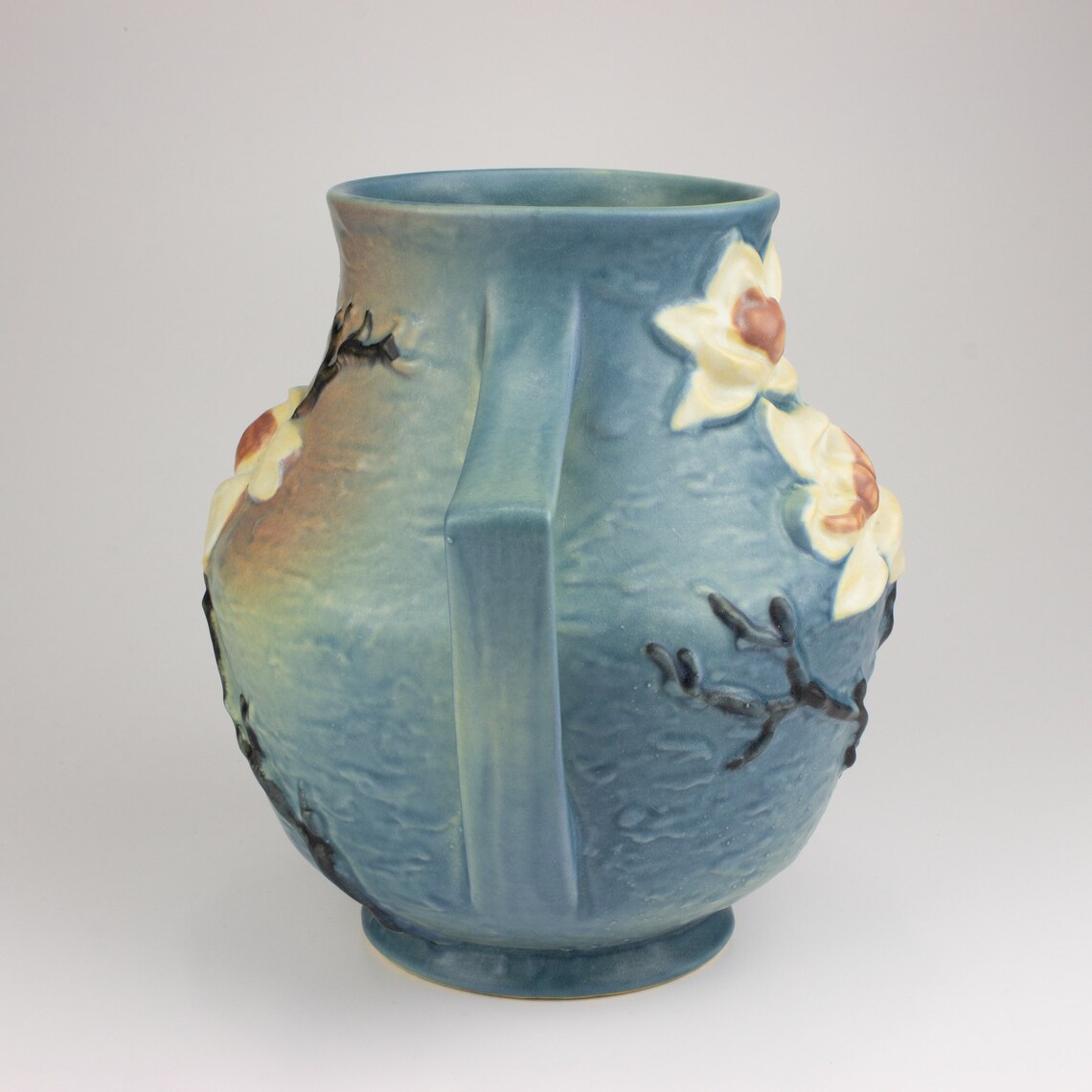 Roseville Pottery Magnolia Vase Shape 918 Blue Etsy