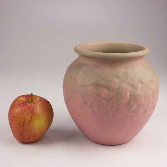 Rookwood Pottery Vintage 1930 Vase, Shape 6029, Pink Matt, Floral