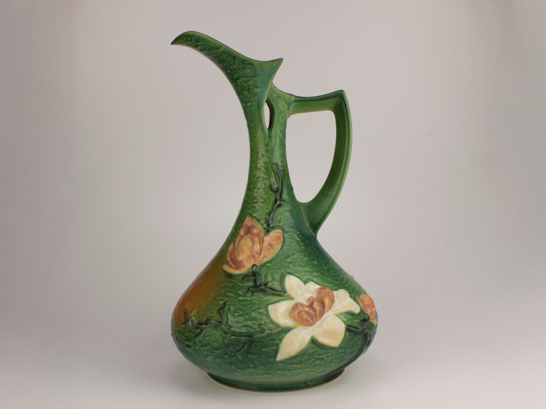 Roseville Pottery Vintage Magnolia Ewer, Shape 15-15, Green - Etsy