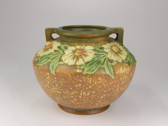 Roseville Pottery Dahlrose Vase Shape 364 6 Etsy