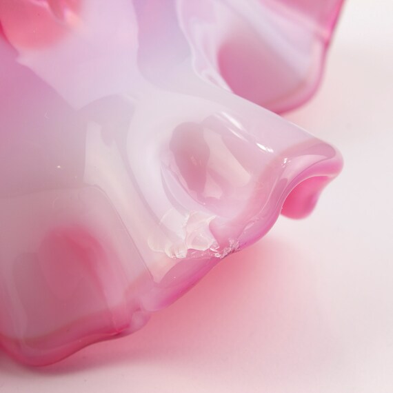 専用 フェントン/Fenton U.S.A. クランベリーピンク コインドット Fenton Coin Dot Ruffled Vase, Shape 1925 6