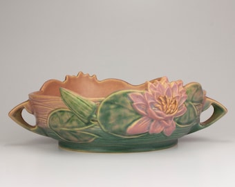 Roseville Pottery Water Lily Bowl, Shape 440-8, Rose (Pink)