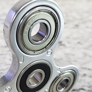 Fidget Spinner Engraved Personalized Classic Tribeam in Solid Aluminum with Hybrid Ceramic Center Bearing