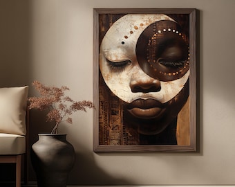 Engulfed by the Moon #2 | Contemporary African-Inspired Wall Art | Physical Print [Unframed Premium matte print]