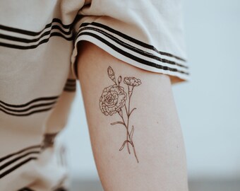 Carnation Tattoo - Etsy Carnation Tattoo - Etsy