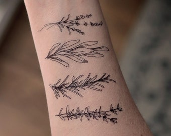 Herbs Temporary Tattoos | lavender, sage, rosemary, and thyme