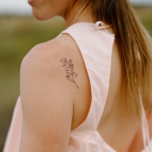 Lily of the Valley Temporary Tattoo, 3&quot;  |  May Birth Flower, Set of 2