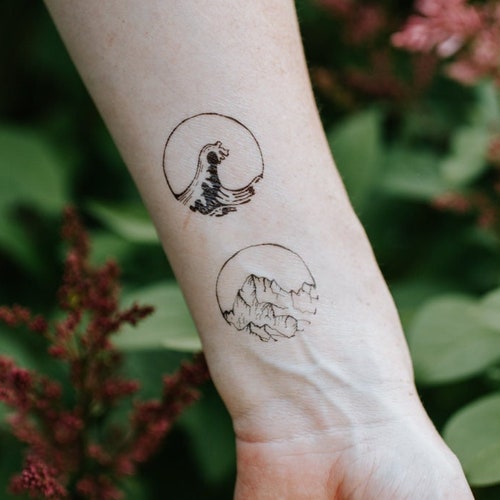 Mountains & Waves Temporary Tattoo Set - Etsy Mountains & Waves Temporary Tattoo Set - Etsy
