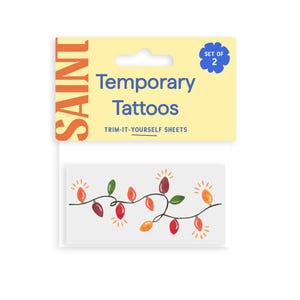 Christmas Lights Temporary Tattoo Set | Holiday Tattoos | Stocking Stuffers