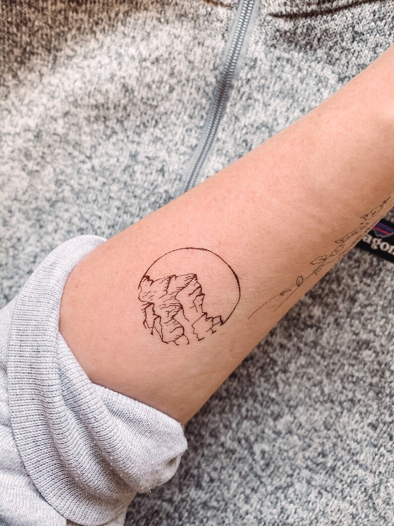 Tatouage temporaire de montagne Ensemble de 2 Tatouages de Etsy