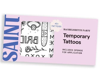 Bachelorette Party Temporary Tattoo Pack | 45+ Designs | Team Bride Tattoos