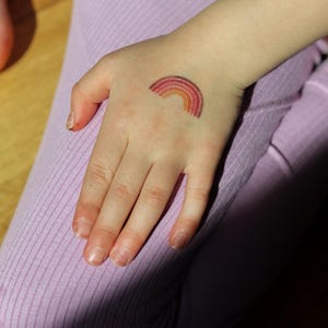 Four Rainbows Temporary Tattoos | Set of 2 watercolor tattoo sheets