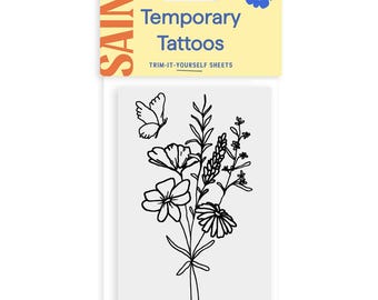 Butterfly Floral Temporary Tattoos