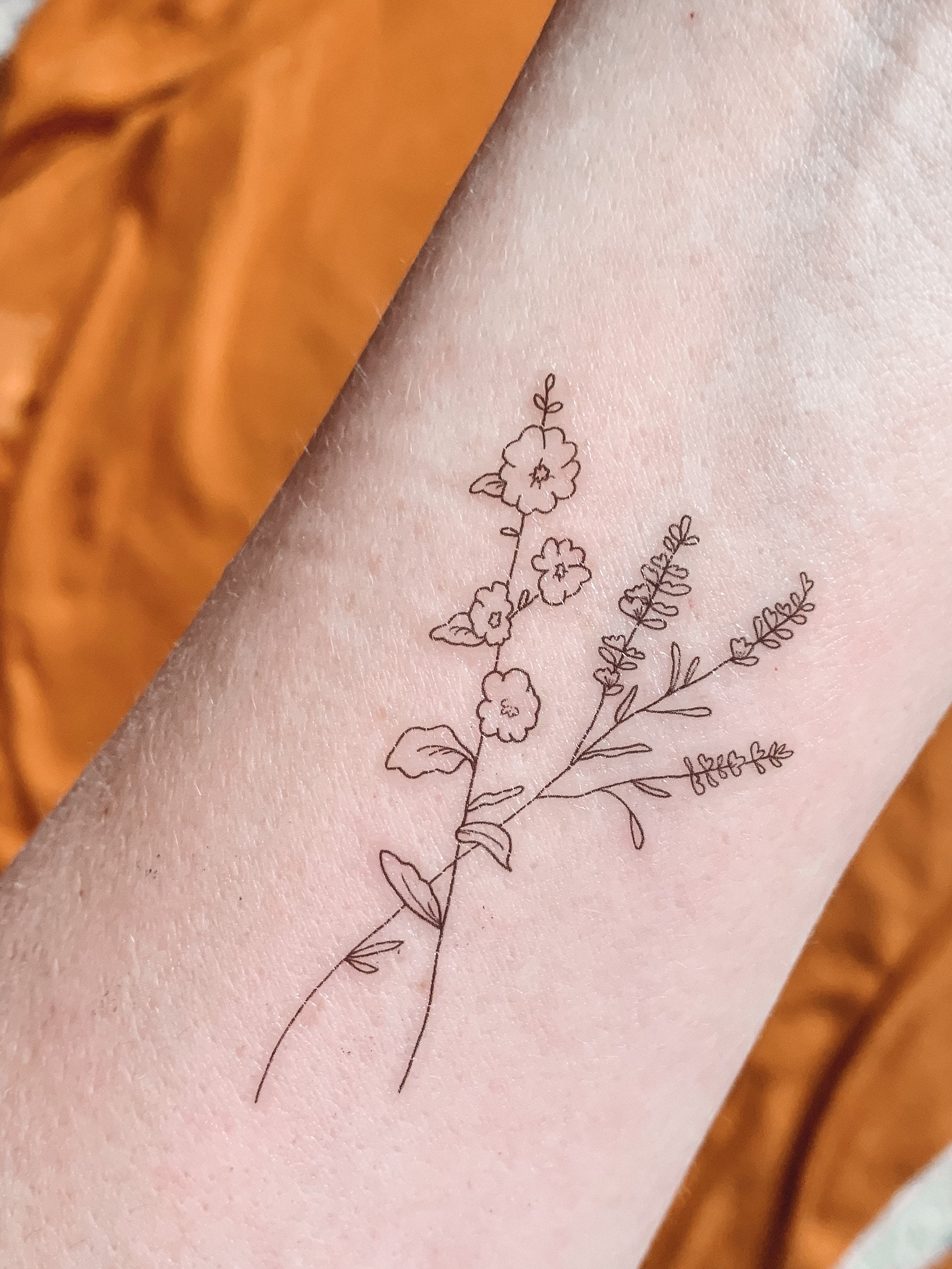 2 5 Spring Wildflower Mix Temporary Tattoo Set Of 2 Etsy