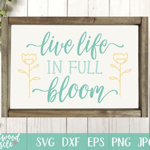 Live Life in Full Bloom Svg, Spring Svg, Spring Sign Svg, Spring Svg ...