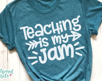 Teaching Is My Jam svg, Teacher svg, Teacher Shirt svg, Teacher svg Files, Teacher svg Files for Cricut, Teacher svg Shirts, School svg, png
