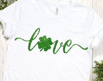 Love Shamrock svg, Shamrock Love svg, St. Patrick's Day svg, St. Patrick's svg, Irish svg, St Patricks Day svg, St Paddy Day svg, dxf, png