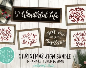 Christmas svg Bundle, Christmas svg, Farmhouse Christmas svg, Christmas Sign svg, Farmhouse svg, Hand Lettered svg, Handlettered svg, dxf