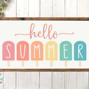 Hello Summer svg, Hello Summer Popsicle svg, Summer svg, Summer Sign svg, Summer svg Files, Summer svg Files for Cricut, svg Files, dxf, png