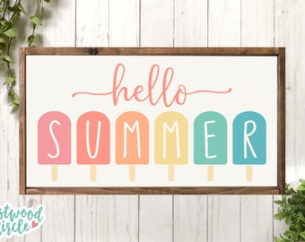 Hello Summer svg, Hello Summer Popsicle svg, Summer svg, Summer Sign svg, Summer svg Files, Summer svg Files for Cricut, svg Files, dxf, png