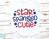 Star Spangled Cutie svg, 4th of July svg, America svg, Patriotic svg, Fourth of July svg, 4th of July svg File, July 4th svg File for Cricut