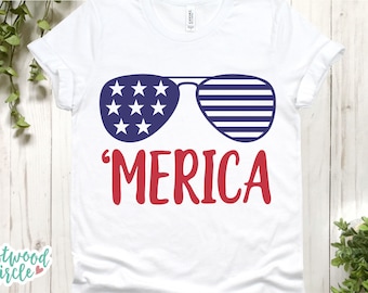 Merica svg, Merica Sunglasses svg, 4th of July svg, America svg, Patriotic svg, Fourth of July svg, 4th of July svg Files for Cricut, dxf