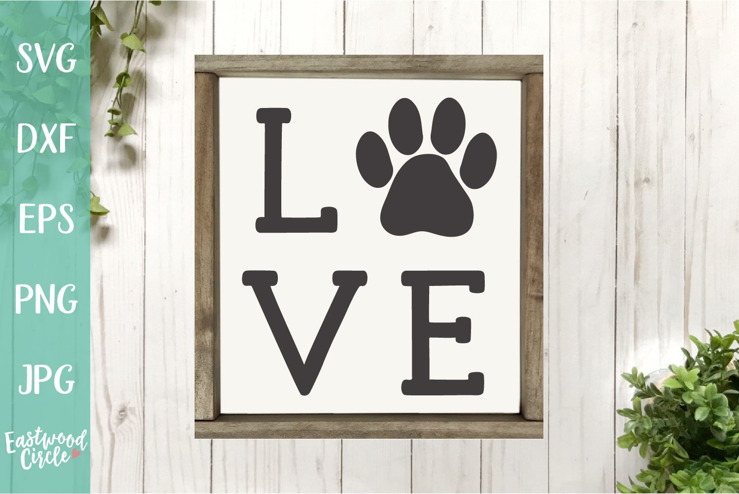Love with a Paw Print svg Dog svg Dog Sign svg Dog svg | Etsy