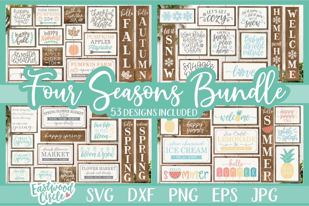 Four Seasons Svg Bundle, Fall Svg, Winter Svg, Spring Svg, Summer Svg ...