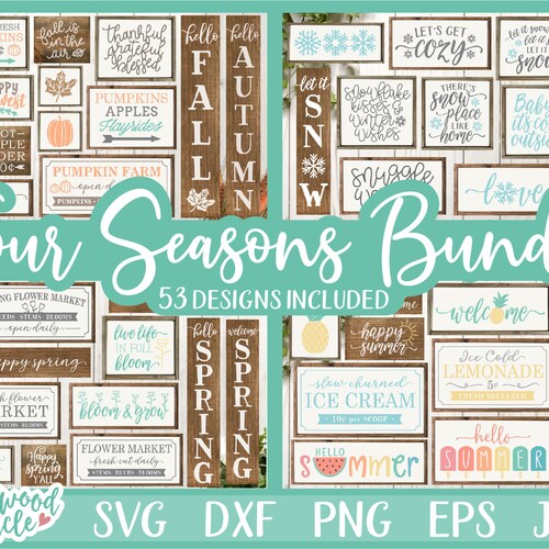 Four Seasons Svg Bundle Fall Svg Winter Svg Spring Svg | Etsy