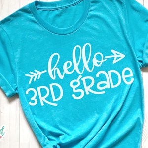 Hello 3rd Grade svg, Hello Third Grade svg, 3rd Grade svg, Third Grade svg, School svg, School svg Files, Teacher svg, School Shirt svg, dxf