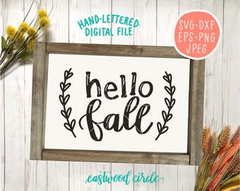 Hello Fall svg, Fall svg, Fall svg Files, Fall Sign svg, Fall Sign svg Files, Fall svg Files for Cricut, Fall svg Designs, Autumn dxf