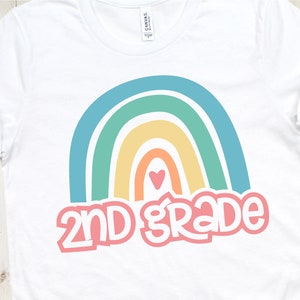 Second Grade Rainbow svg, 2nd Grade Rainbow svg, Second Grade svg, 2nd Grade svg, Grade School svg Files, School svg for Kids Girls Teacher