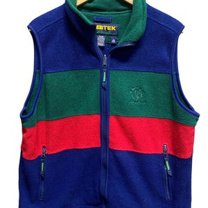 90s XL Ebtek Eddie Bauer Fleece Vest, Blue (purple Hued