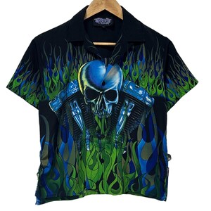Vintage Y2k Flame Button Up - Etsy