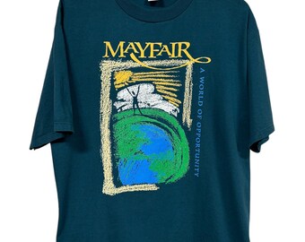 Vintage 90's Mayfair World of Opportunity Graphic Tee Size XL