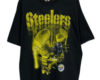 Vintage Pro Player Pittsburgh Steelers Big Print NFL Graphic Tee Size XL