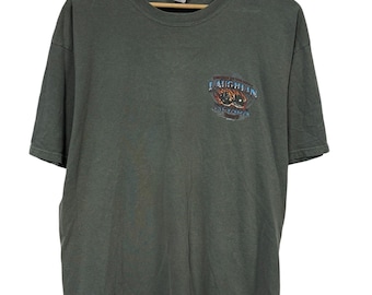 Camiseta vintage Y2K Laughlin Classic Car Meet con estampado gráfico, talla grande.