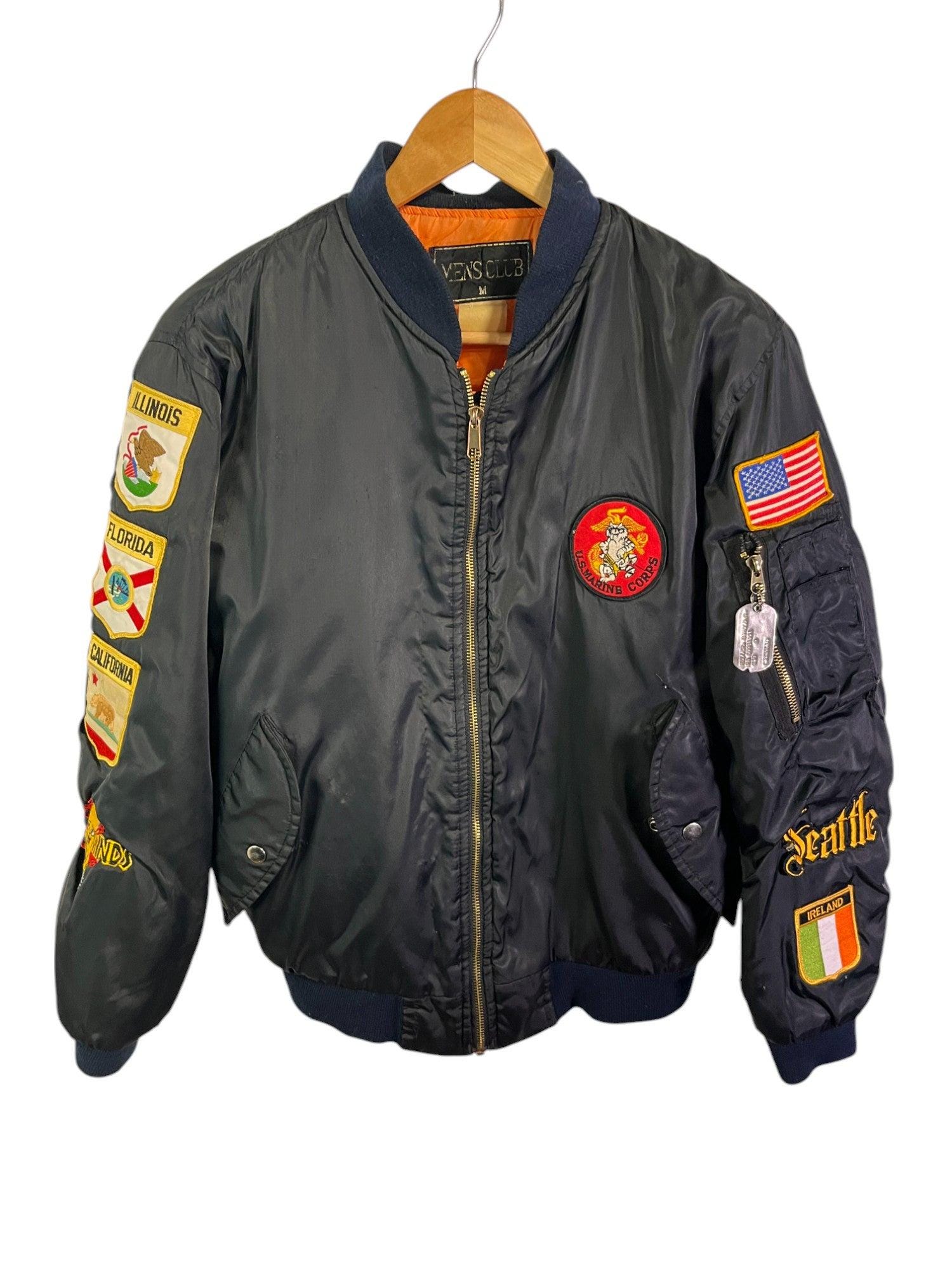 Vintage United States Marine Corps MA-1 Bomber Jacket Patches Size