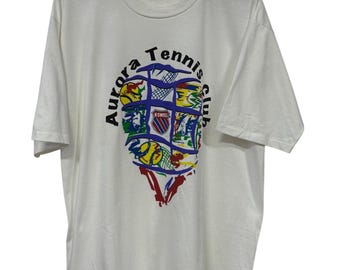 Vintage 90's Aurora Tennis Club K-SWISS Tee Size XL - Etsy