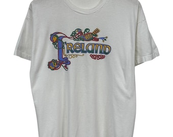 Vintage 90's Ireland Nature Graphic Tee Size XL