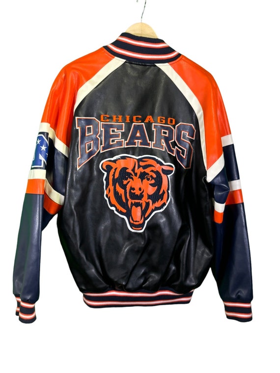 Vintage NFL Branded Chicago Bears Leather Zip Up … - image 2