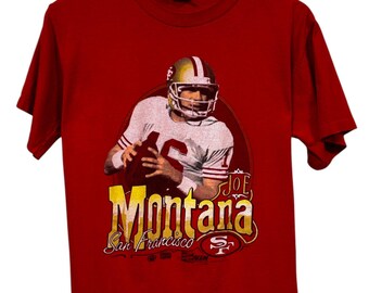 80s ヴィンテージ ジョー・モンタナ サンフランシスコ・49ers Tシャツ 色あせたヴィンテージ ジョー モンタナ サンフランシスコ 49ers シャツ