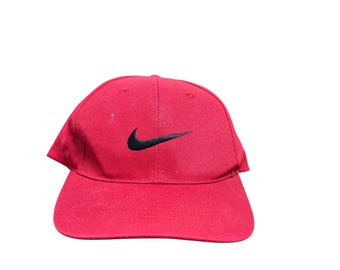 Vintage 90's Nike Swoosh Logo Red Snapback Hat